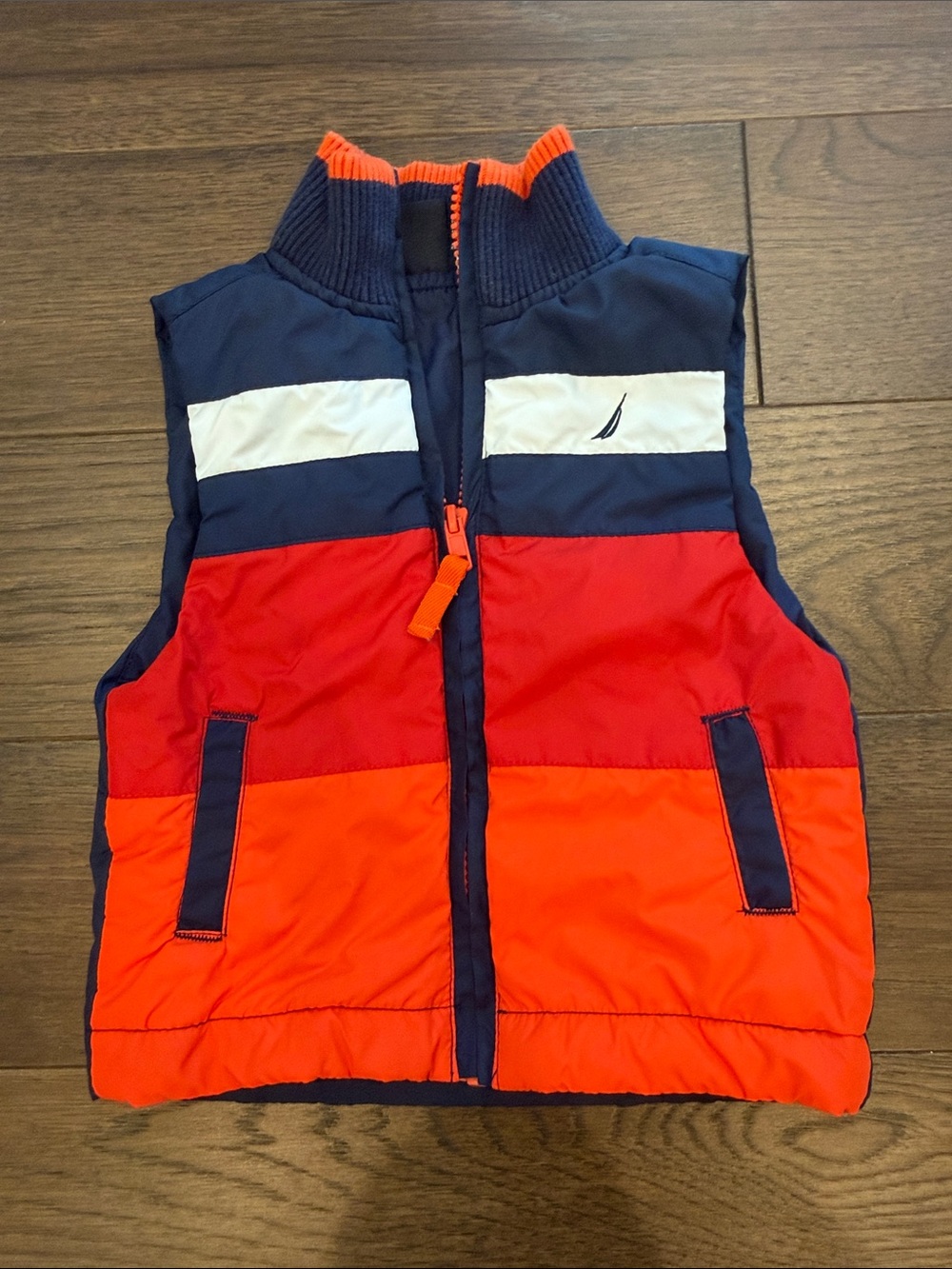 Nautical Toddler Boys 12 Month Orange Puffer Vest - C52-070